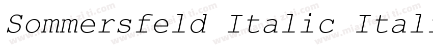 Sommersfeld Italic Italic字体转换